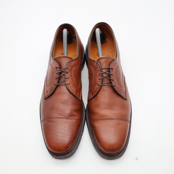 Allen Edmonds Becker Men\'s Size 11.5 A Narrow Brown Pebbled Cap Toe USA 4822 main image 4